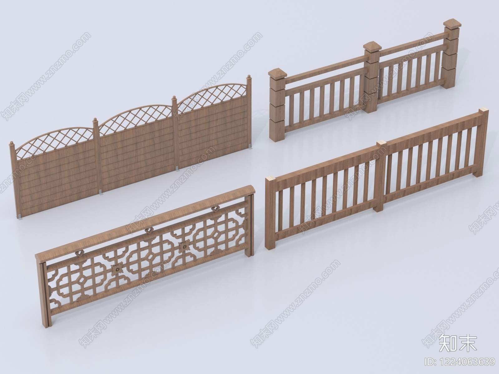 中式栏杆3D模型下载【ID:1224063639】