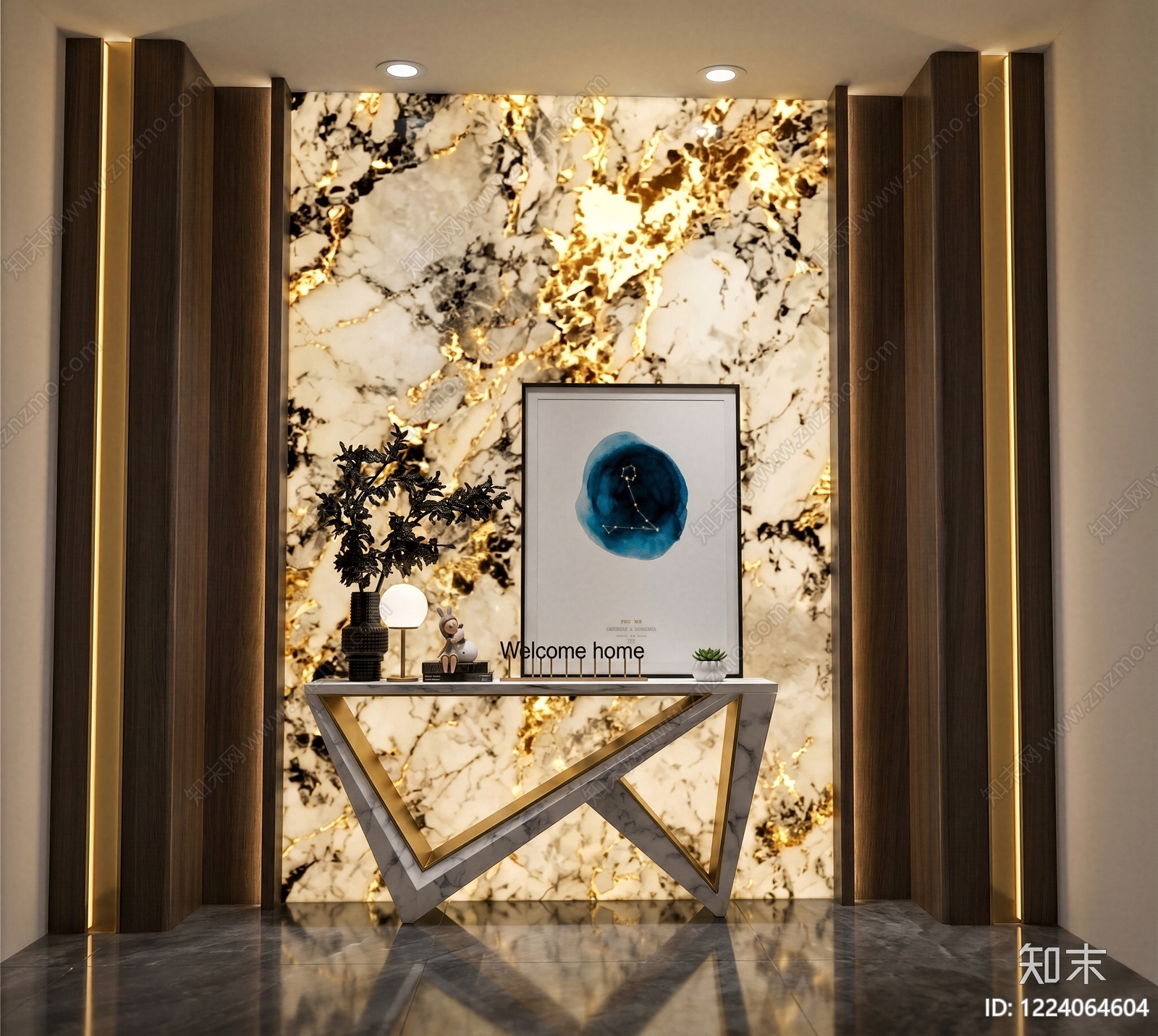 轻奢玄关SU模型下载【ID:1224064604】