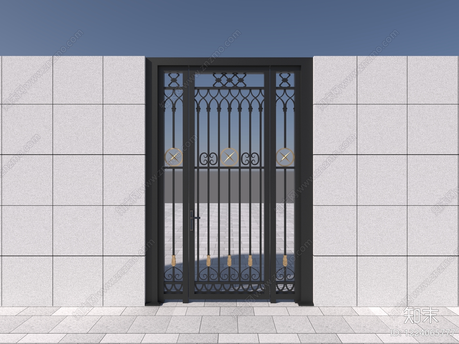 轻奢大门3D模型下载【ID:1224065777】