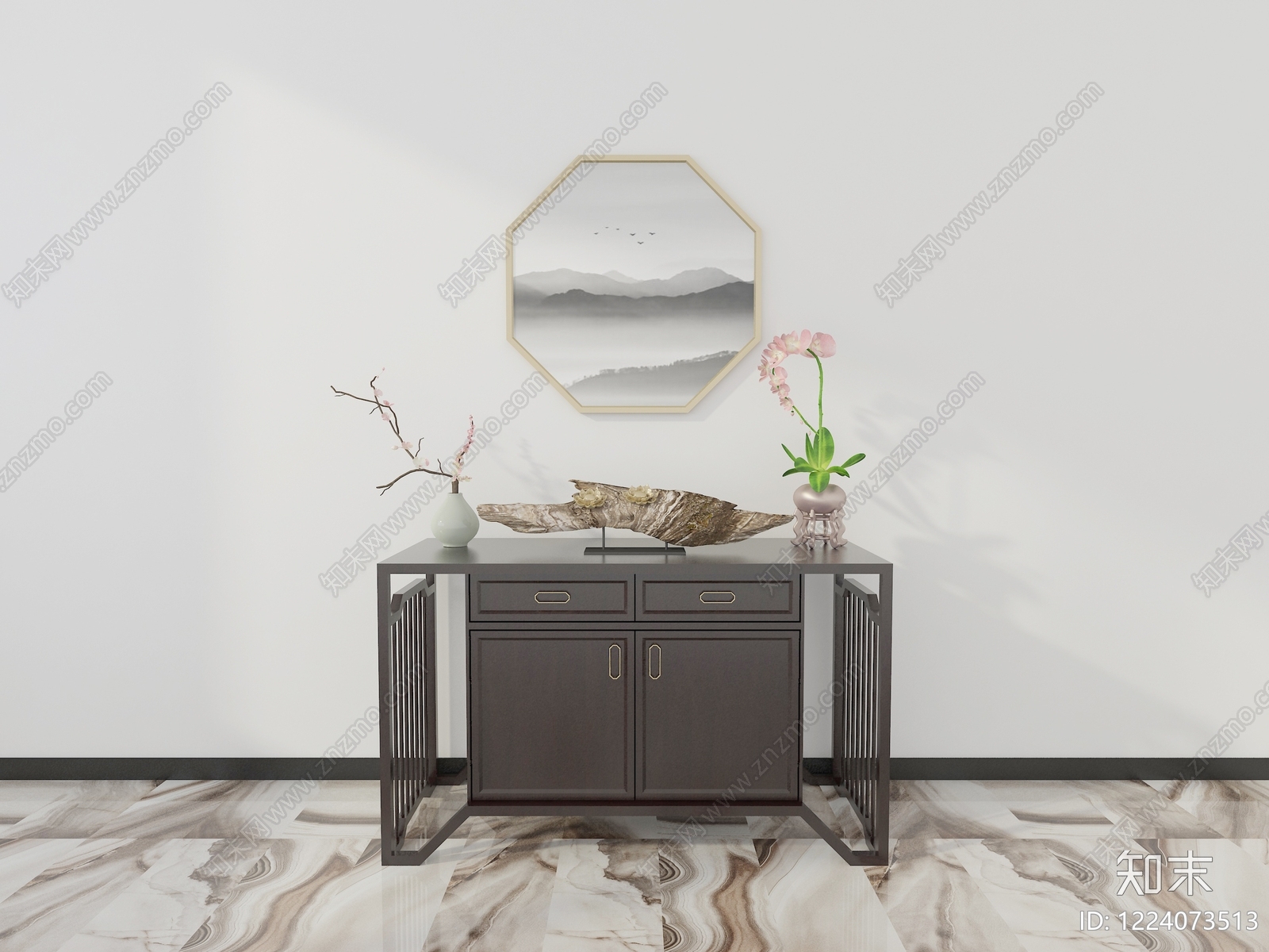新中式其他柜子3D模型下载【ID:1224073513】