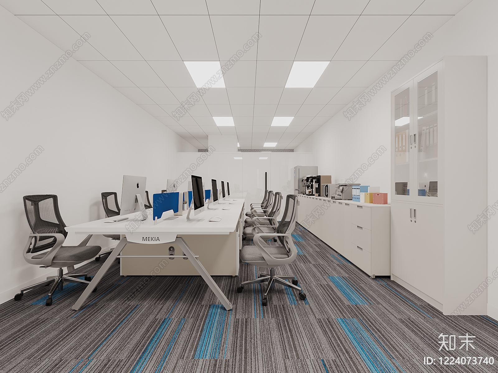 现代简约办公区3D模型下载【ID:1224073740】