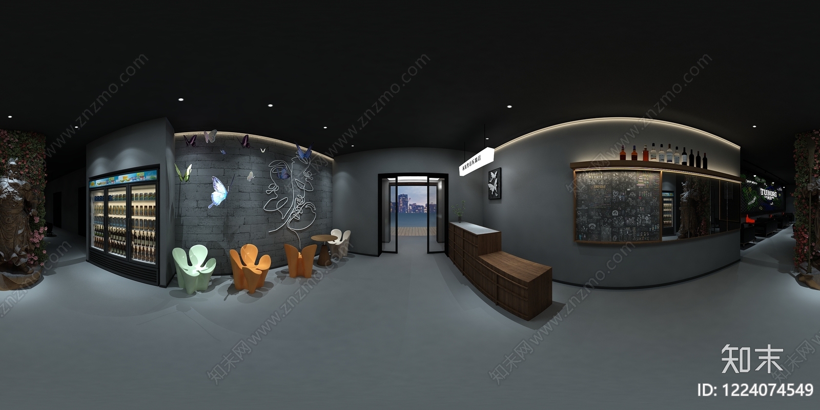 现代简约酒馆3D模型下载【ID:1224074549】