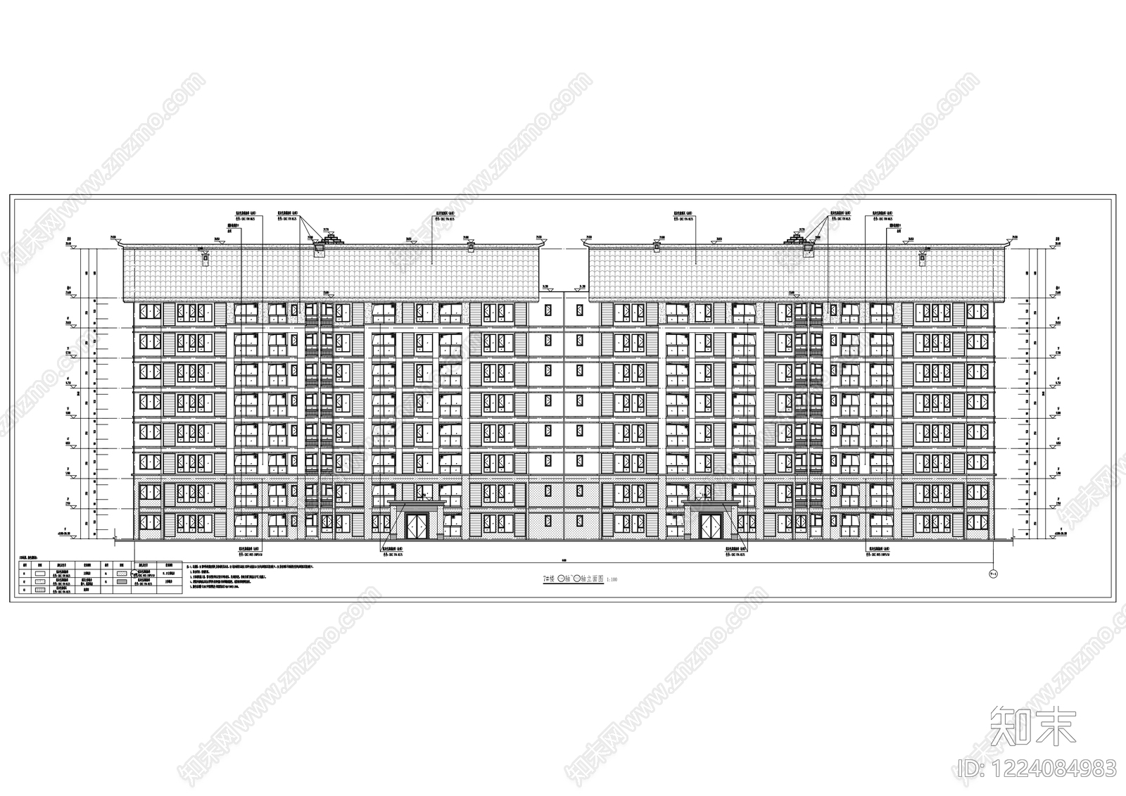 住宅楼建筑cad施工图下载【ID:1224084983】