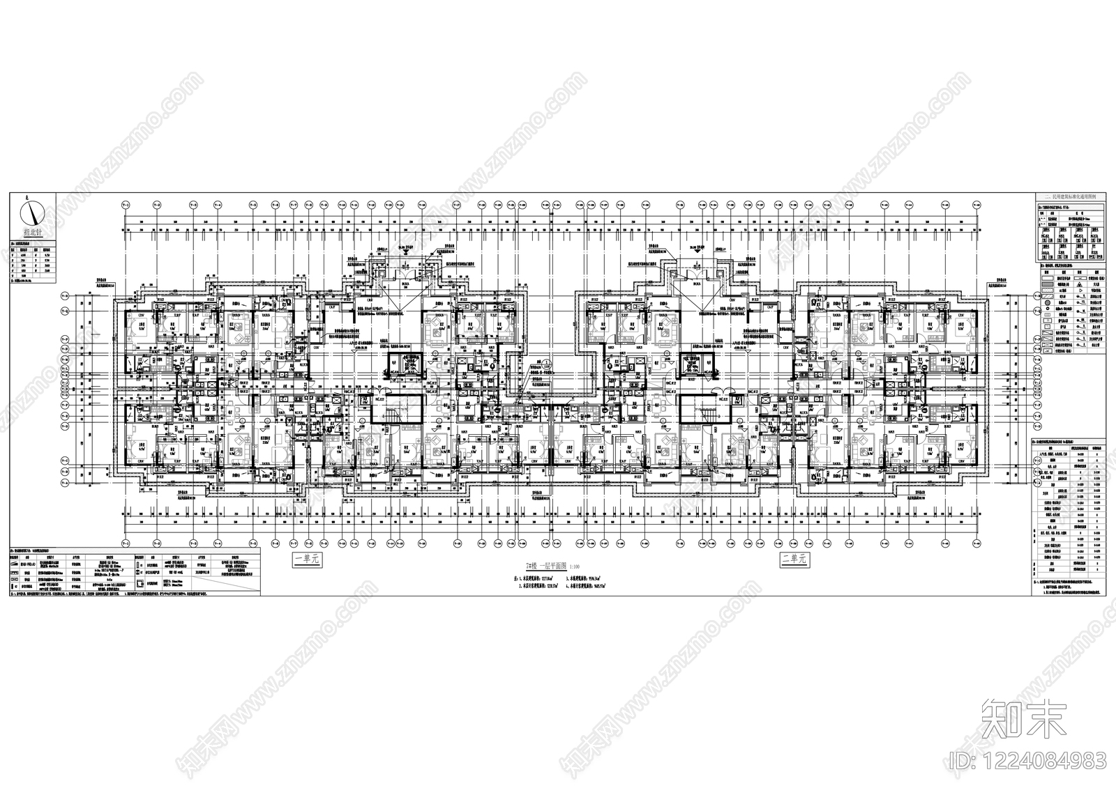 住宅楼建筑cad施工图下载【ID:1224084983】