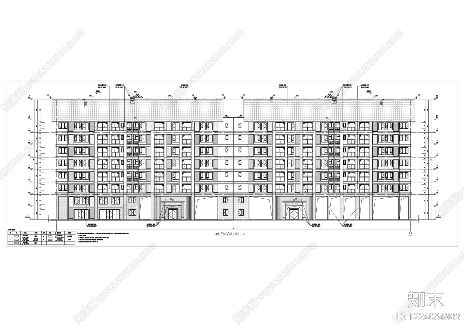 住宅楼建筑cad施工图下载【ID:1224084983】