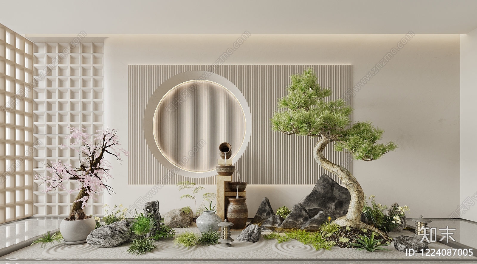 禅意室内景观3D模型下载【ID:1224087005】