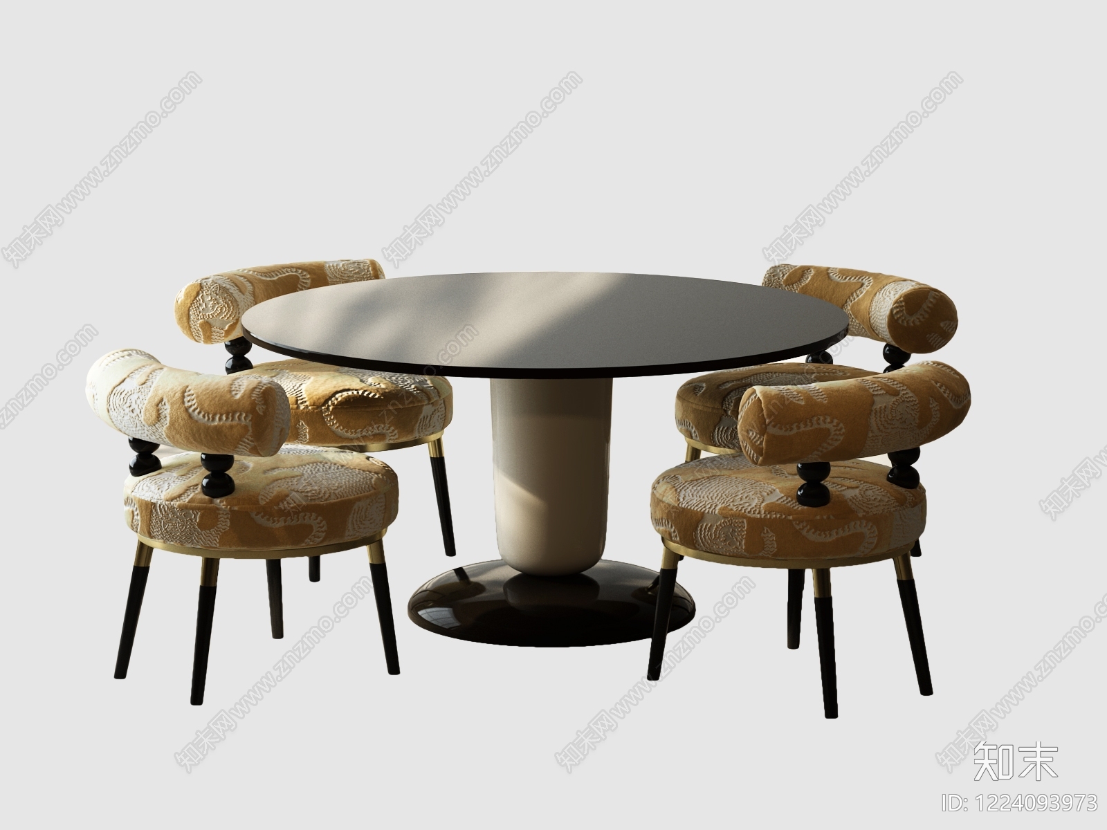 轻奢餐桌椅3D模型下载【ID:1224093973】
