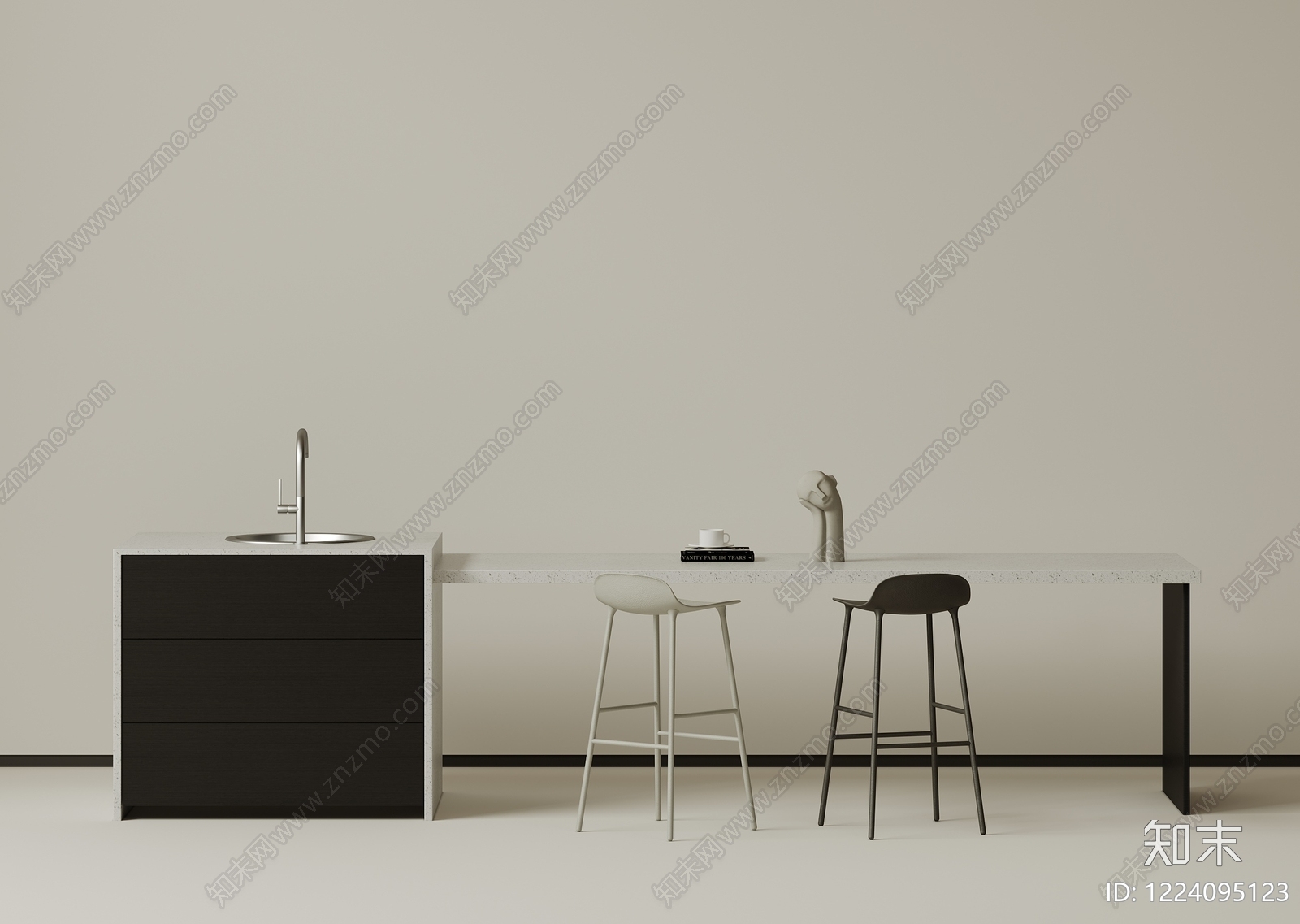极简吧台3D模型下载【ID:1224095123】