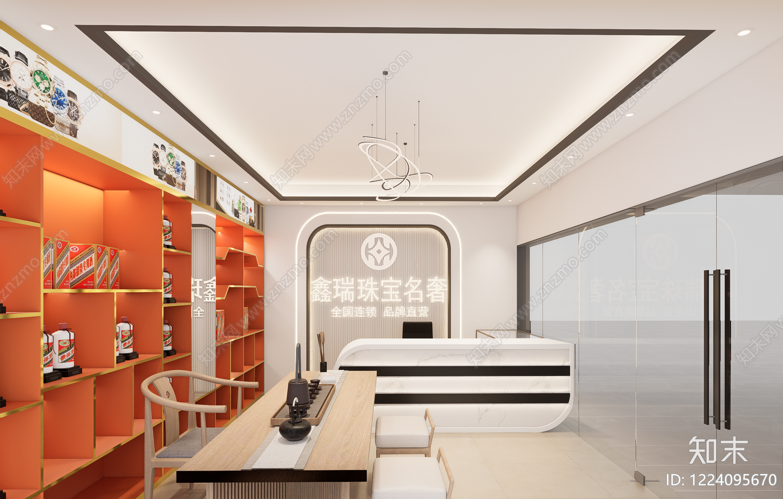 轻奢珠宝店SU模型草图