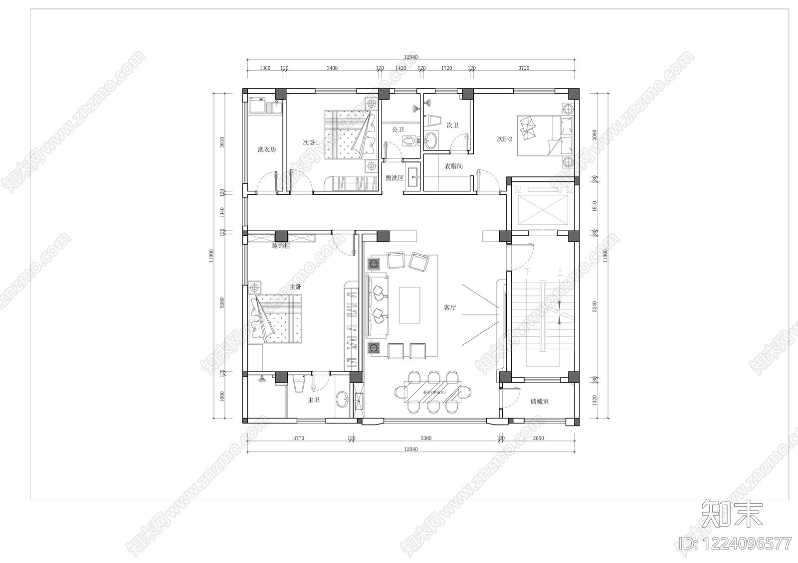 别墅cad施工图下载【ID:1224096577】