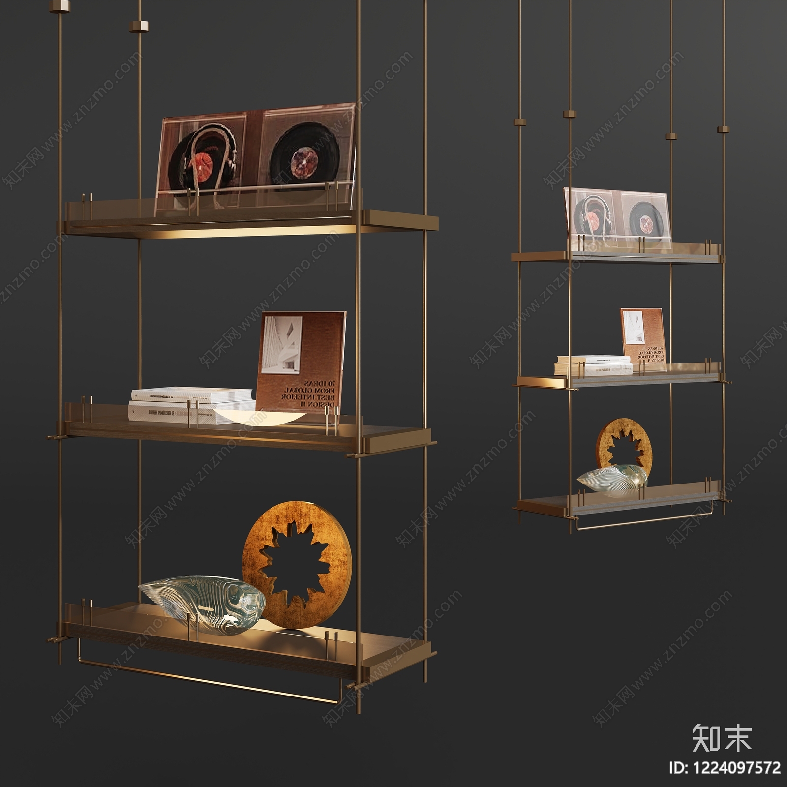 轻奢置物架SU模型下载【ID:1224097572】