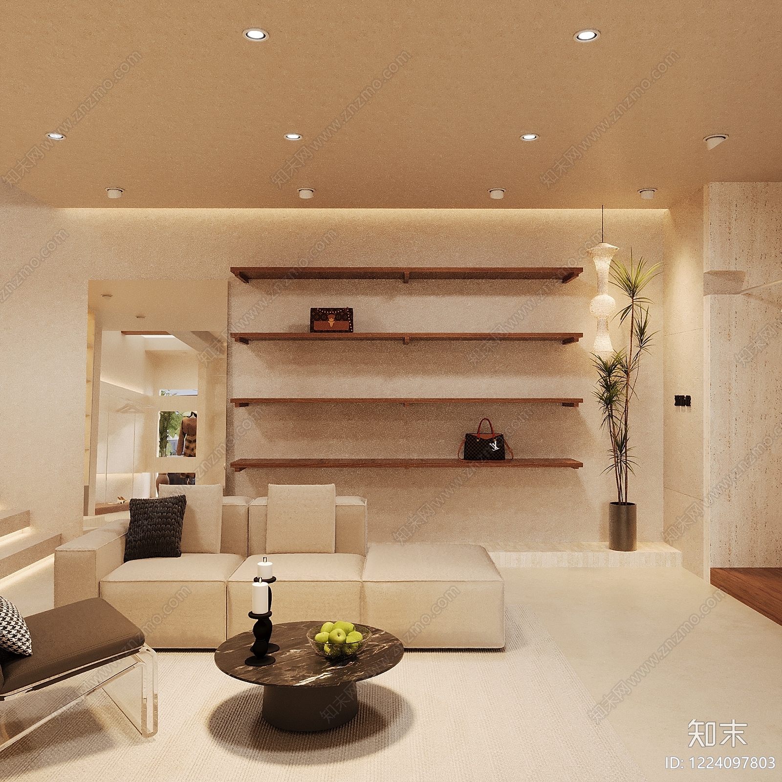 极简服装店3D模型下载【ID:1224097803】