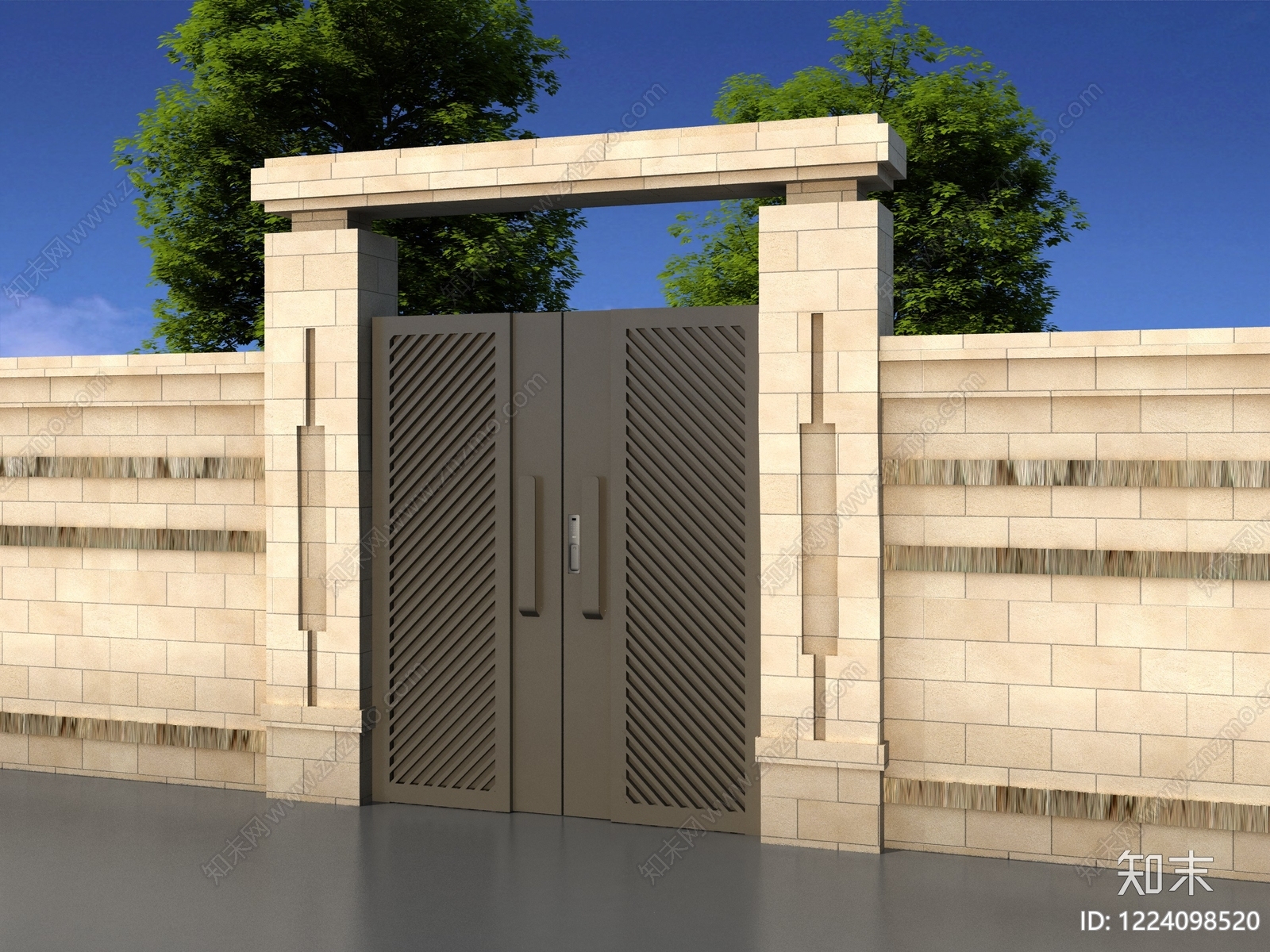 现代主义大门3D模型下载【ID:1224098520】