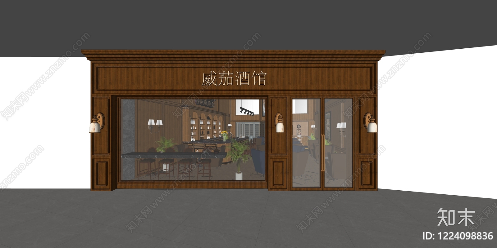 中古风酒馆SU模型下载【ID:1224098836】