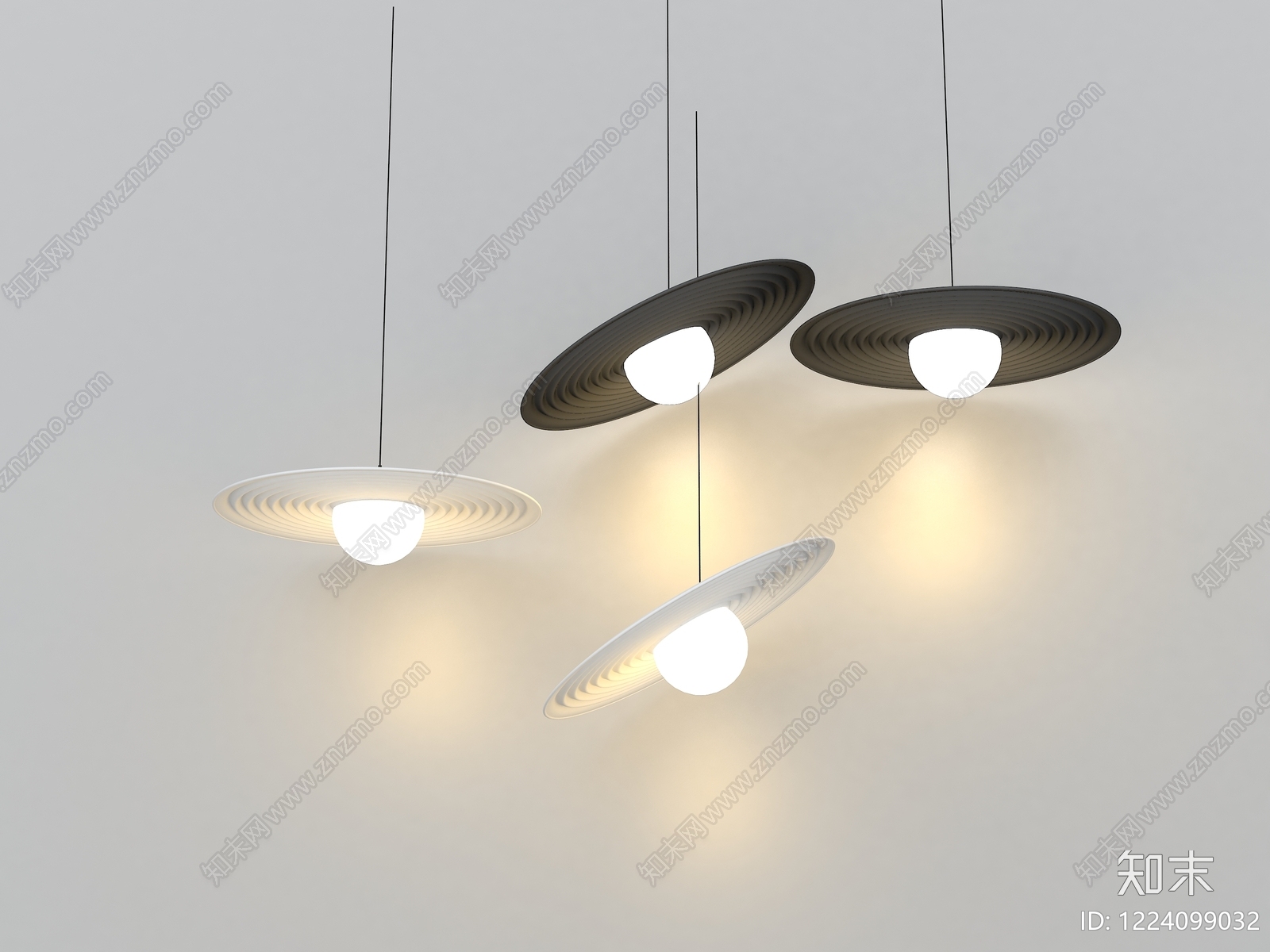 极简灯具组合3D模型下载【ID:1224099032】