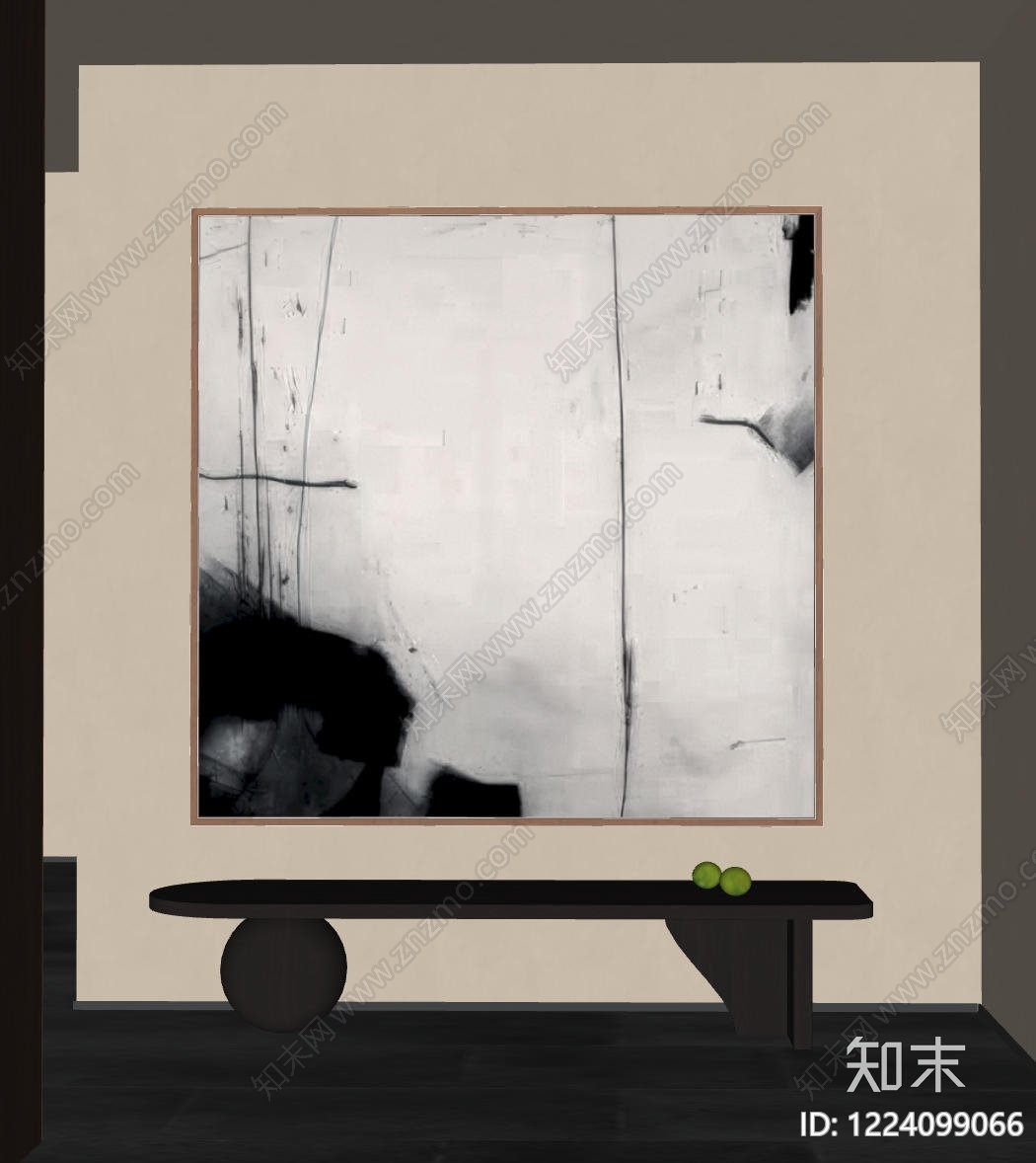 侘寂挂画SU模型下载【ID:1224099066】