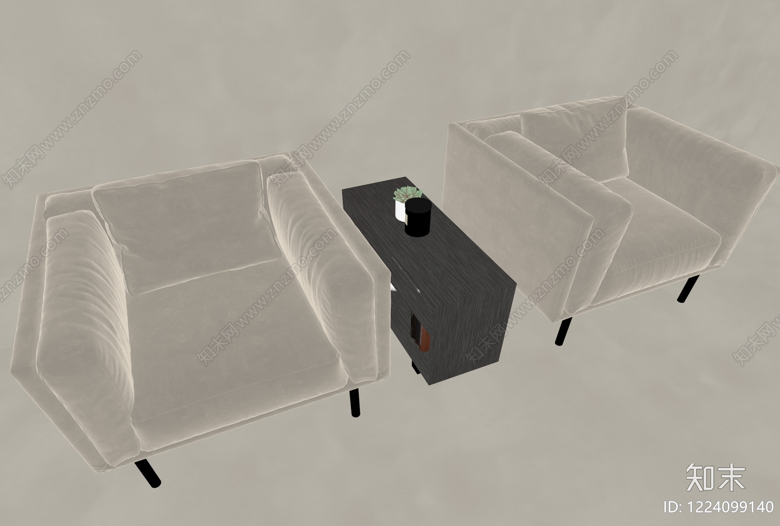 意式极简单人沙发3D模型下载【ID:1224099140】