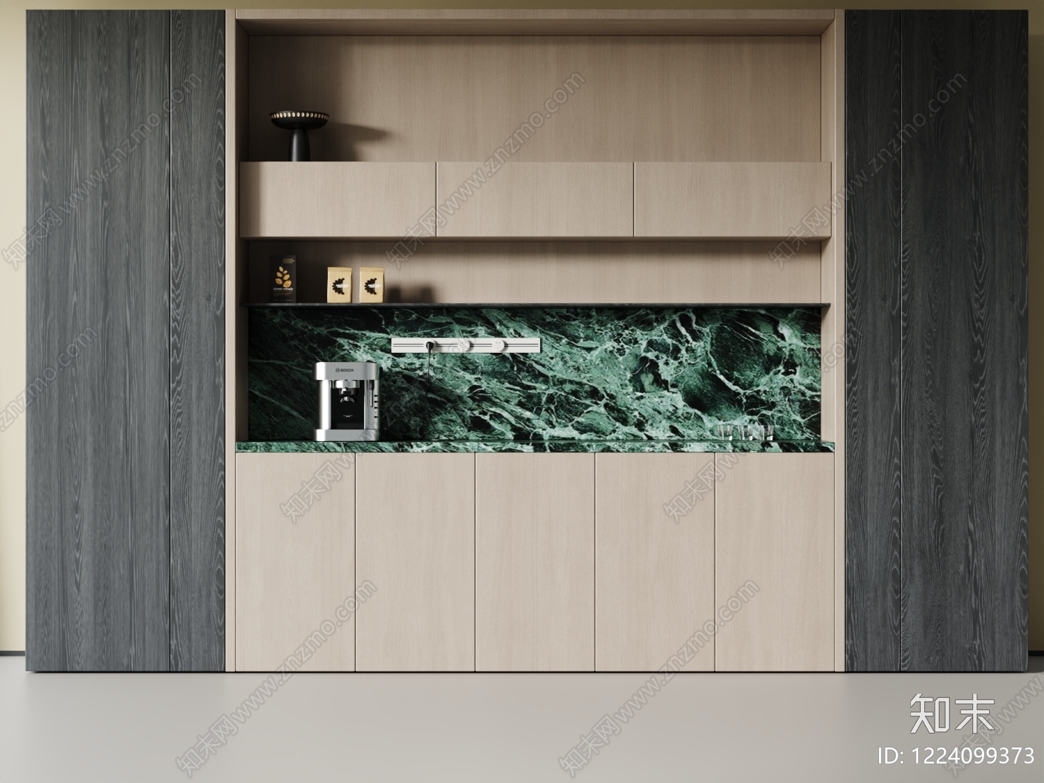 意式极简餐边柜SU模型下载【ID:1224099373】