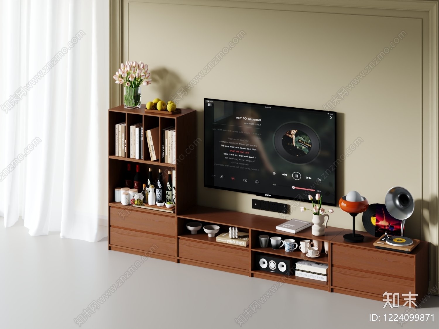中古风电视柜SU模型下载【ID:1224099871】