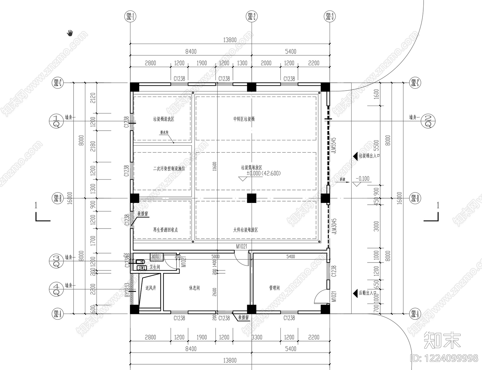 住宅楼建筑cad施工图下载【ID:1224099998】