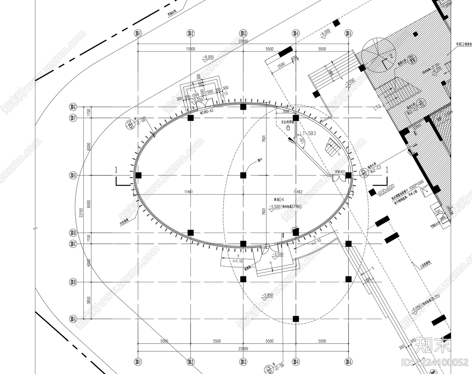 住宅楼建筑cad施工图下载【ID:1224100052】