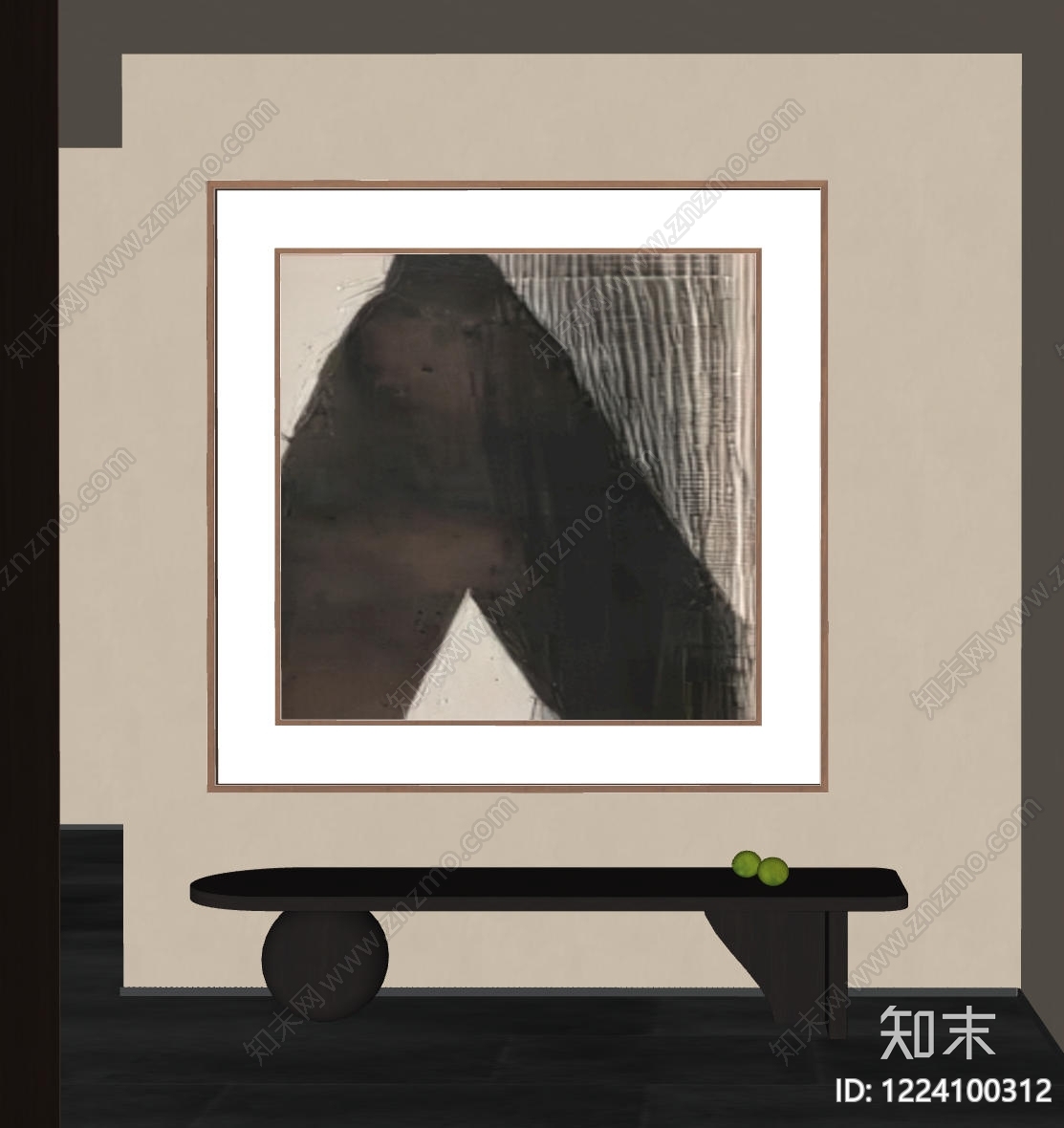 侘寂挂画SU模型下载【ID:1224100312】