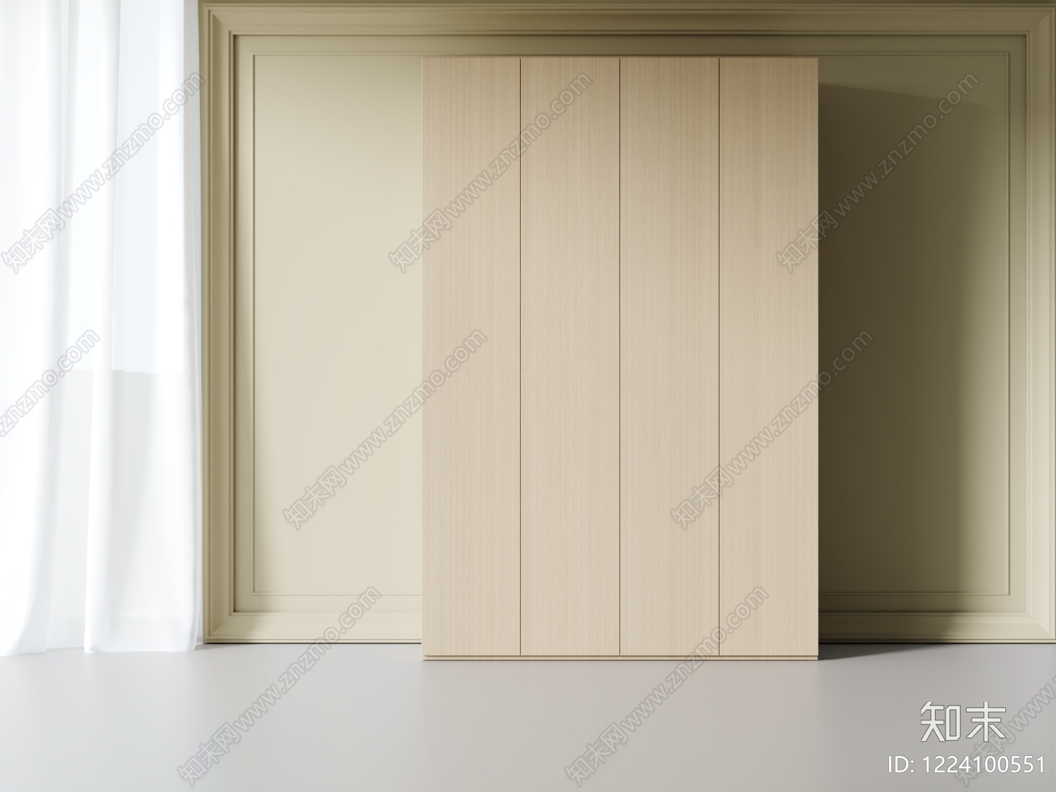 原木风衣柜3D模型下载【ID:1224100551】