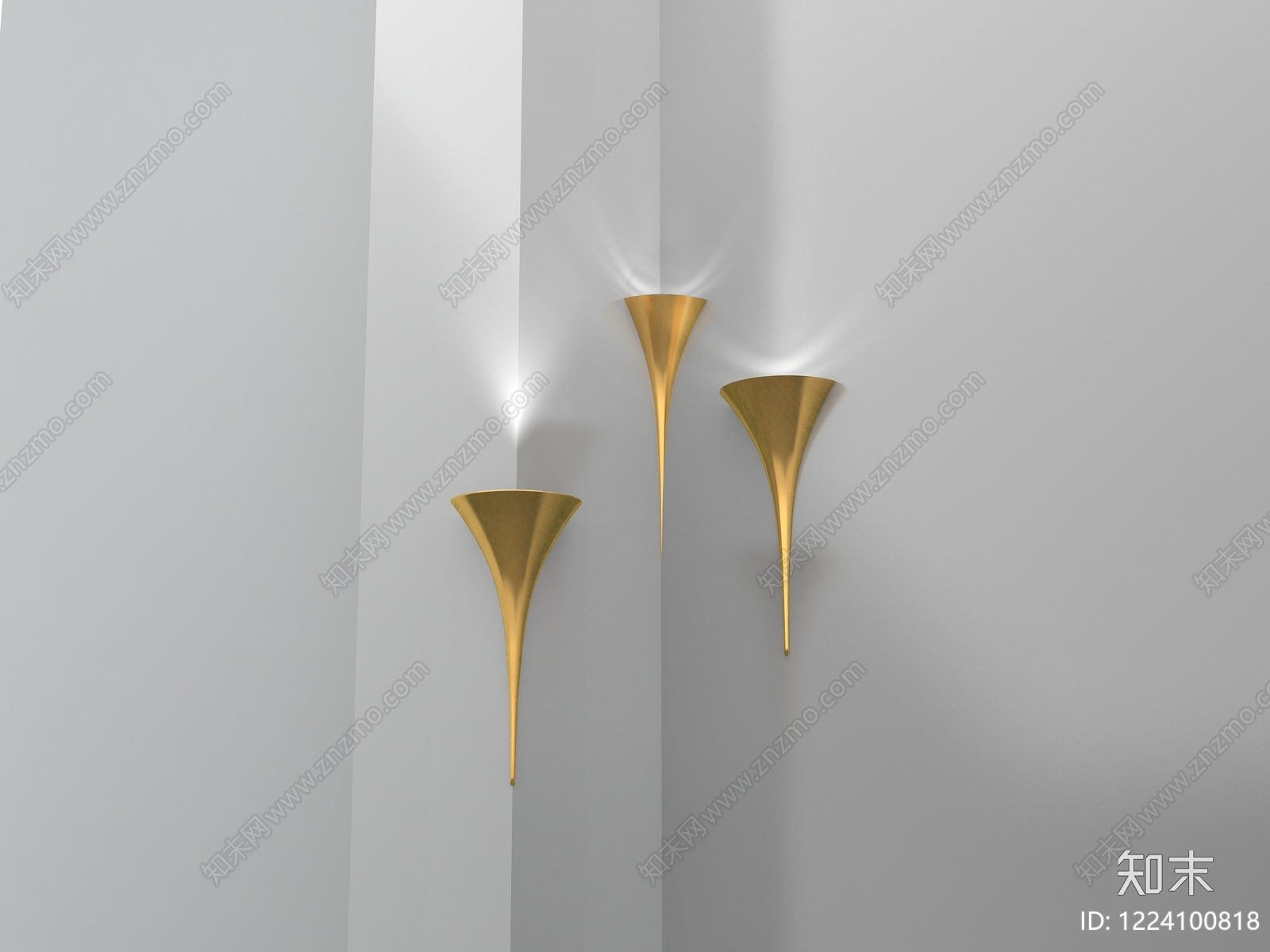 轻奢灯具组合3D模型下载【ID:1224100818】