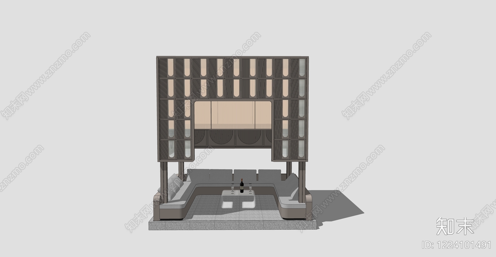 意式极简户外沙发SU模型下载【ID:1224101491】