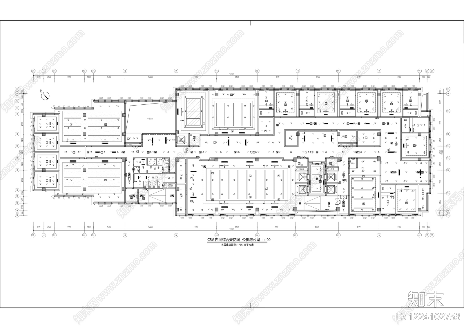 开放办公室cad施工图下载【ID:1224102753】
