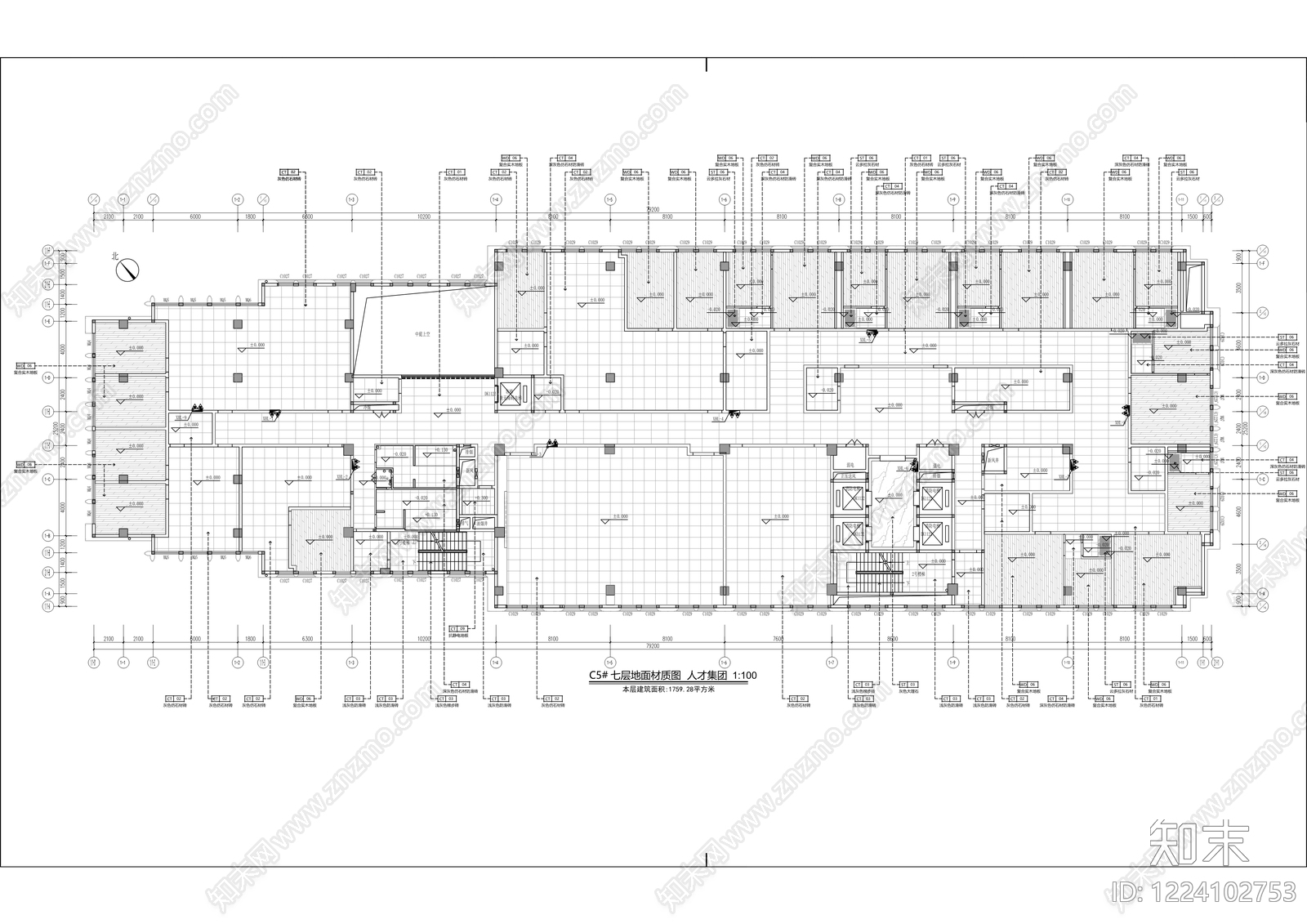 开放办公室cad施工图下载【ID:1224102753】