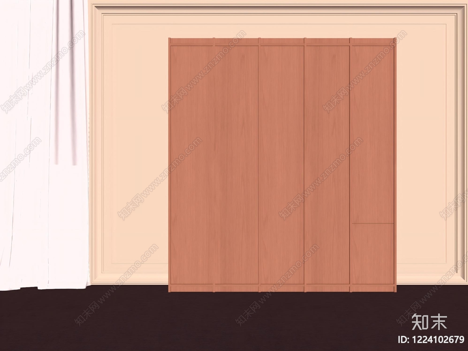 极简衣柜3D模型下载【ID:1224102679】