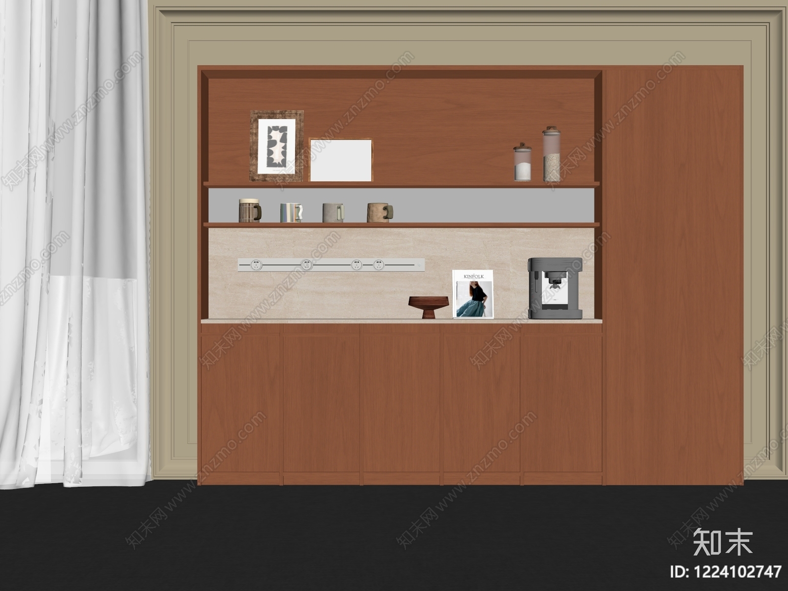 现代简约餐边柜3D模型下载【ID:1224102747】