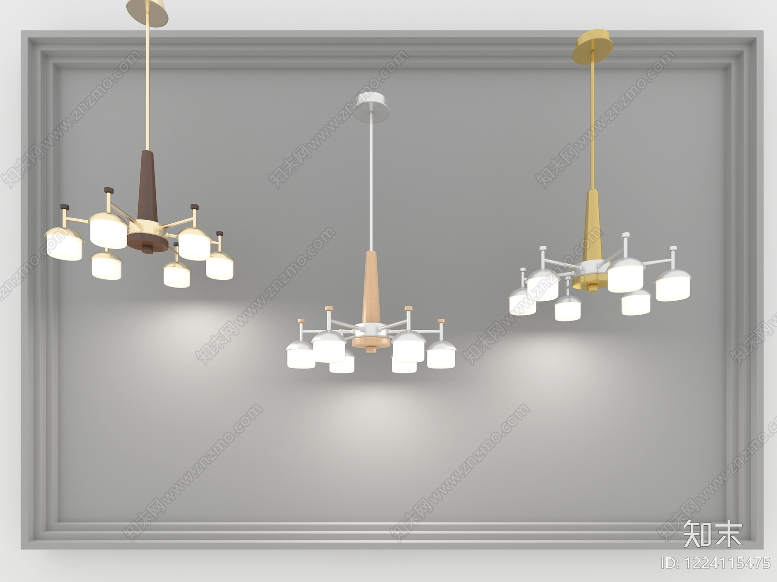 北欧灯具组合3D模型下载【ID:1224115475】