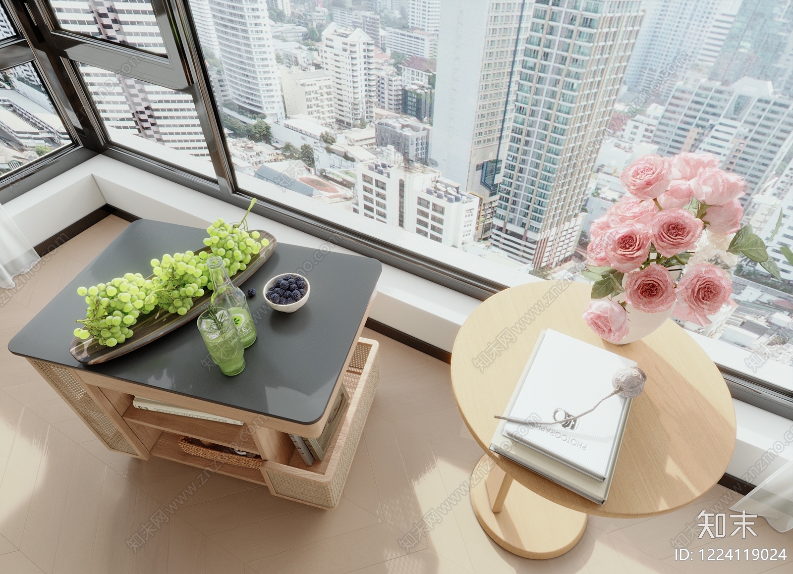 原木风茶几3D模型下载【ID:1224119024】