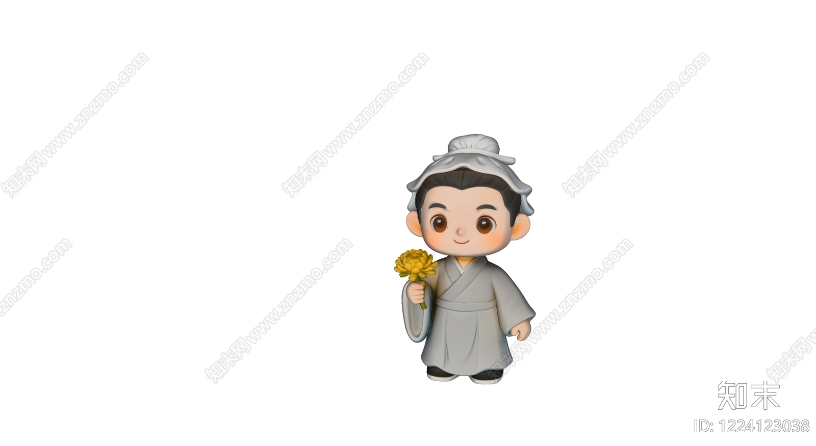 中式雕塑摆件SU模型下载【ID:1224123038】