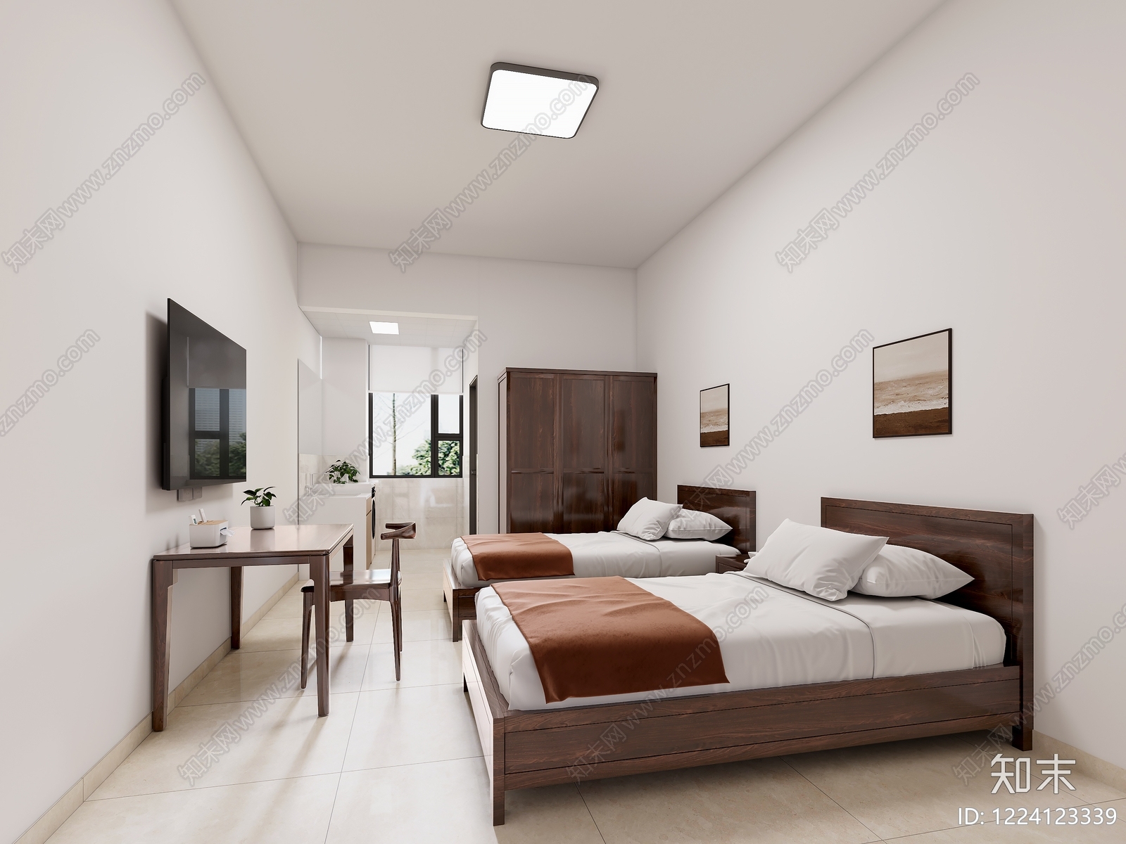 现代简约家居卧室3D模型下载【ID:1224123339】