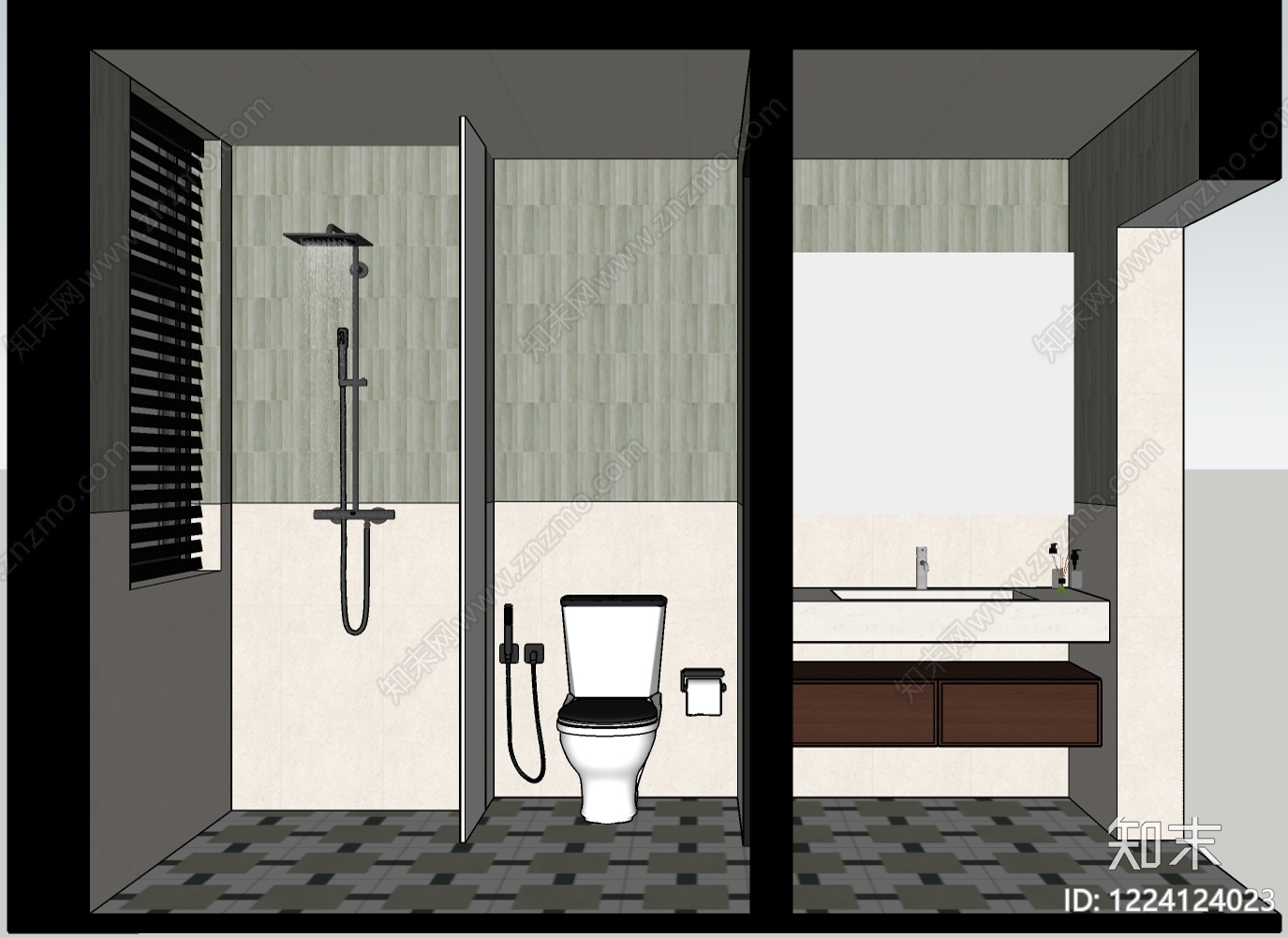 现代简约卫生间3D模型下载【ID:1224124023】