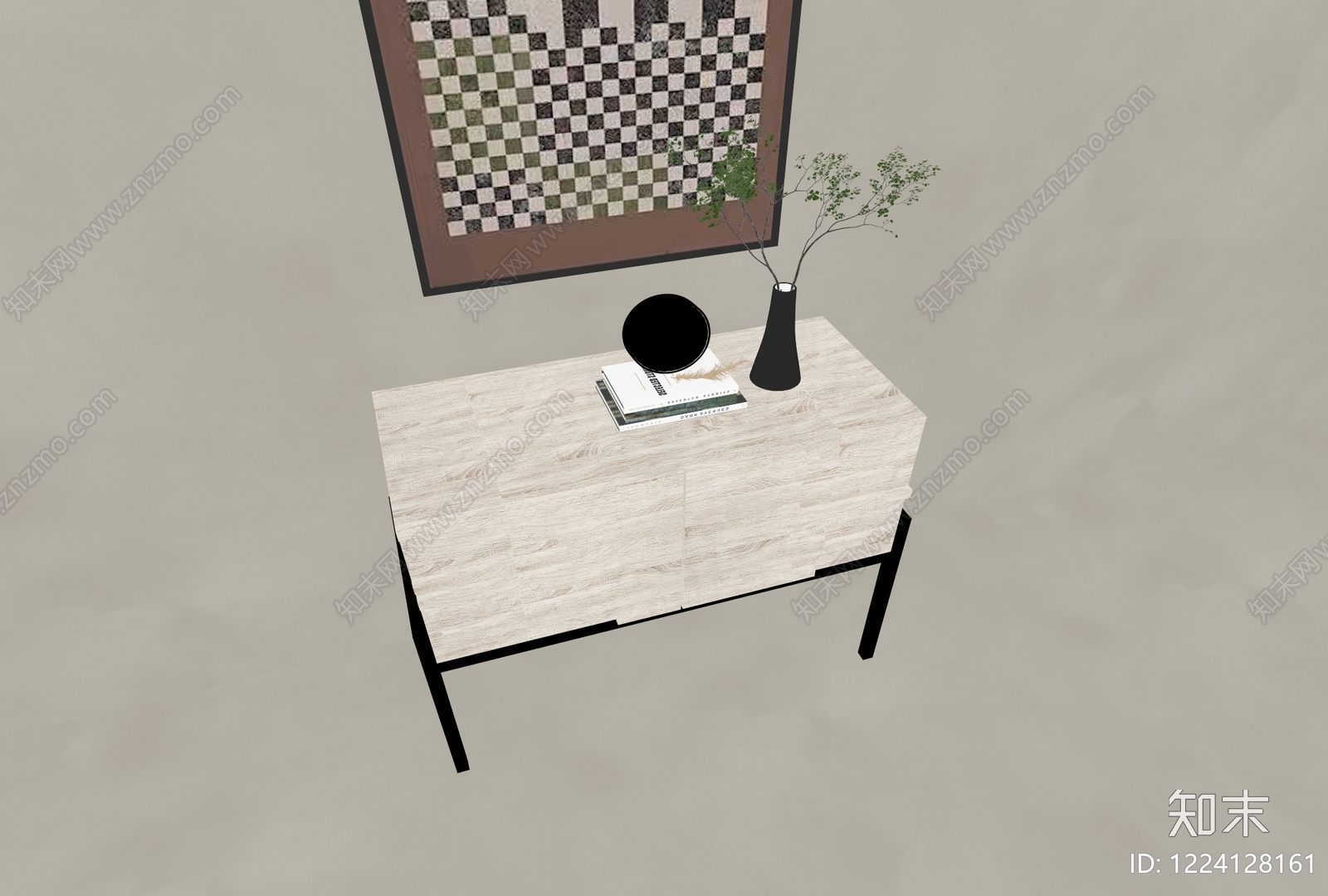 奶油风玄关3D模型下载【ID:1224128161】