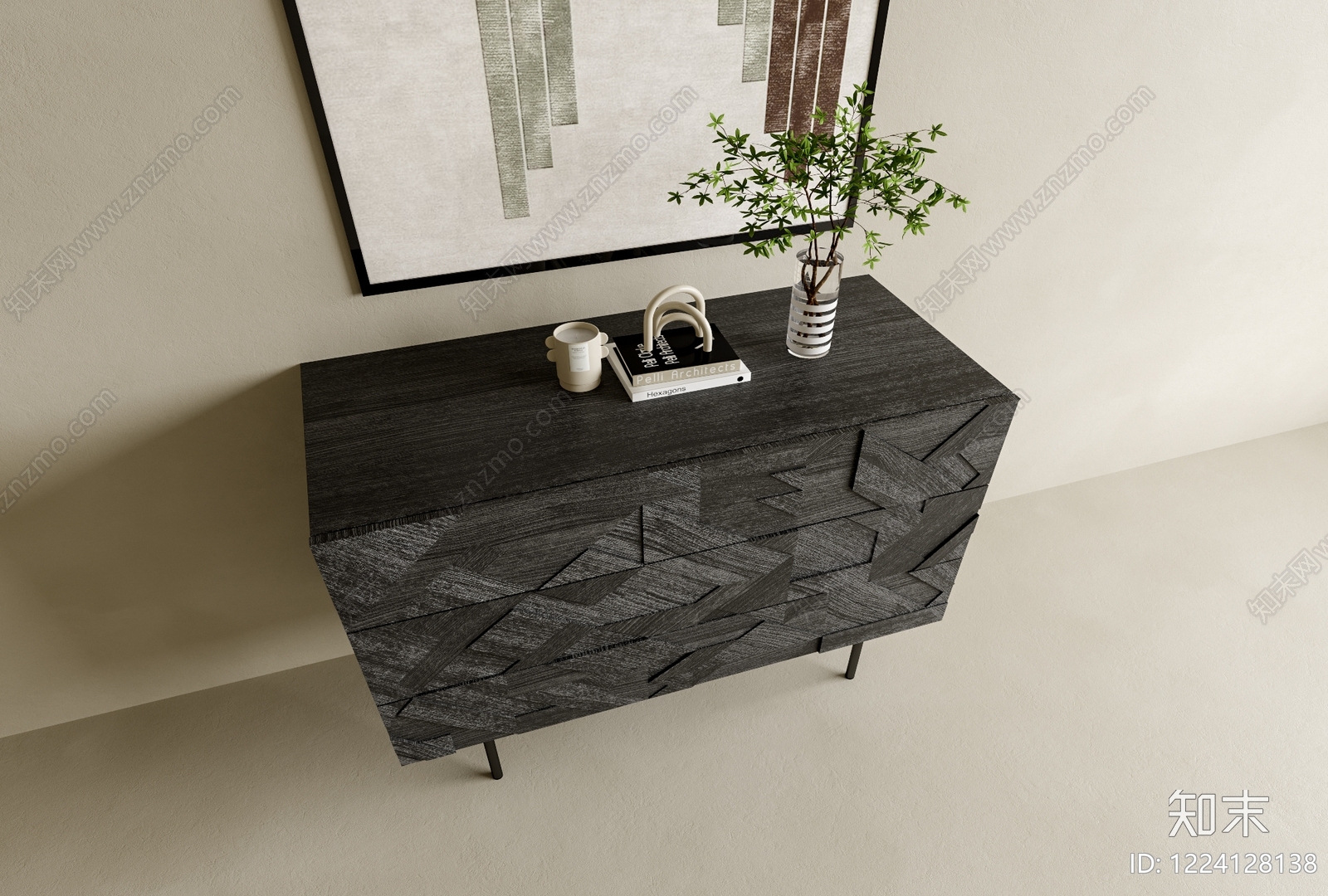 意式极简餐边柜3D模型下载【ID:1224128138】