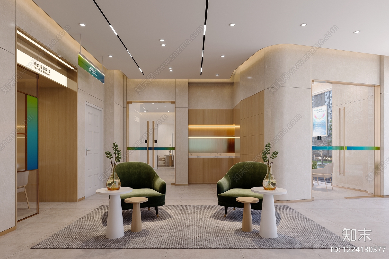 轻奢银行3D模型下载【ID:1224130377】