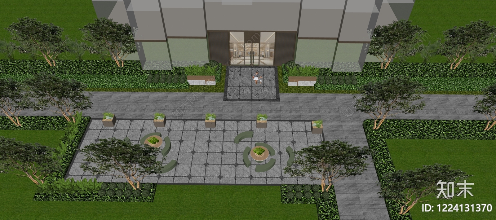 现代简约景墙SU模型下载【ID:1224131370】