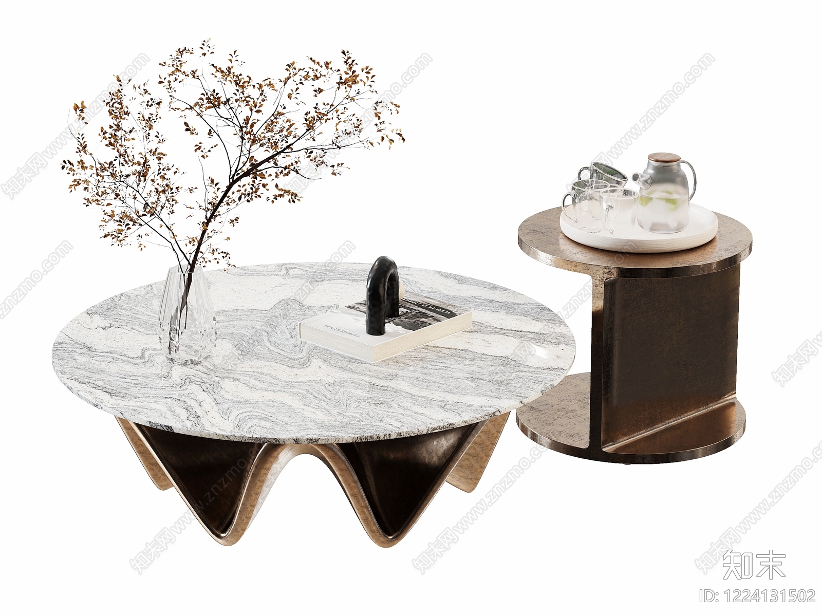 轻奢几类组合3D模型下载【ID:1224131502】