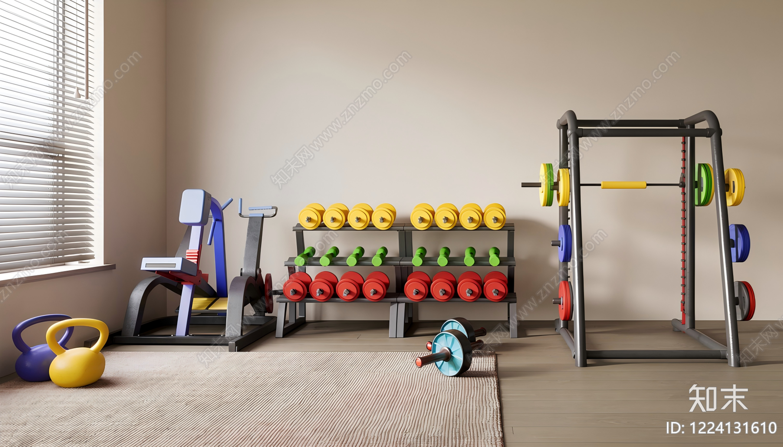 现代简约健身房3D模型下载【ID:1224131610】