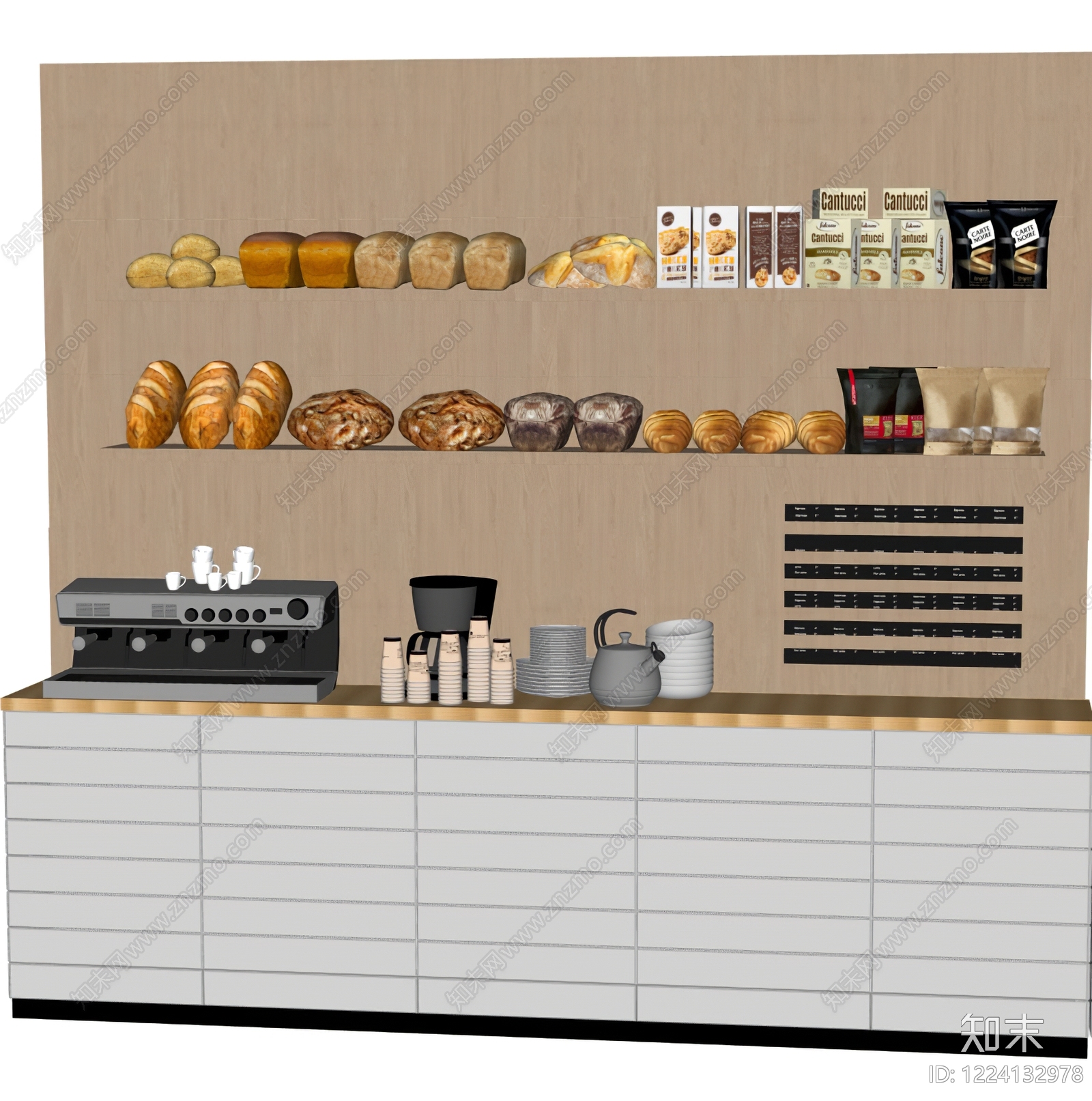 现代简约甜品面包店SU模型下载【ID:1224132978】