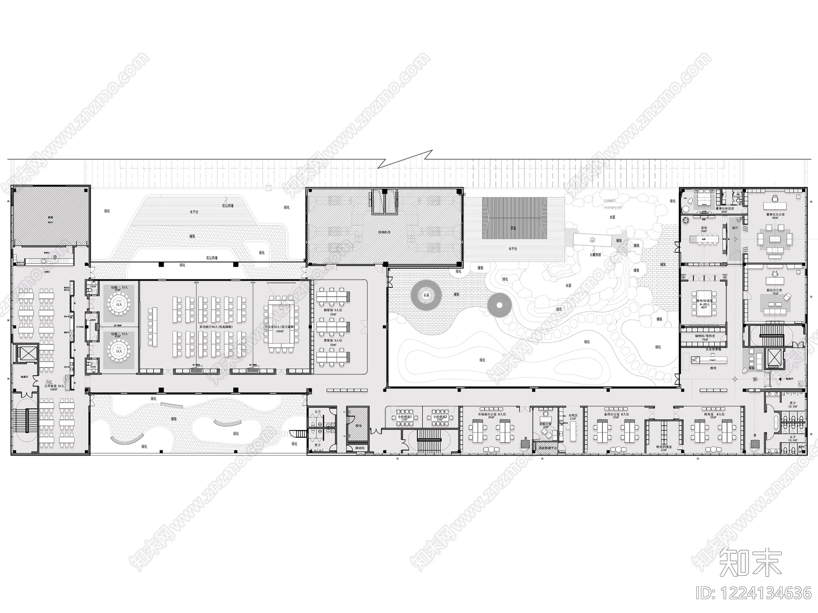 整体办公空间cad施工图下载【ID:1224134636】