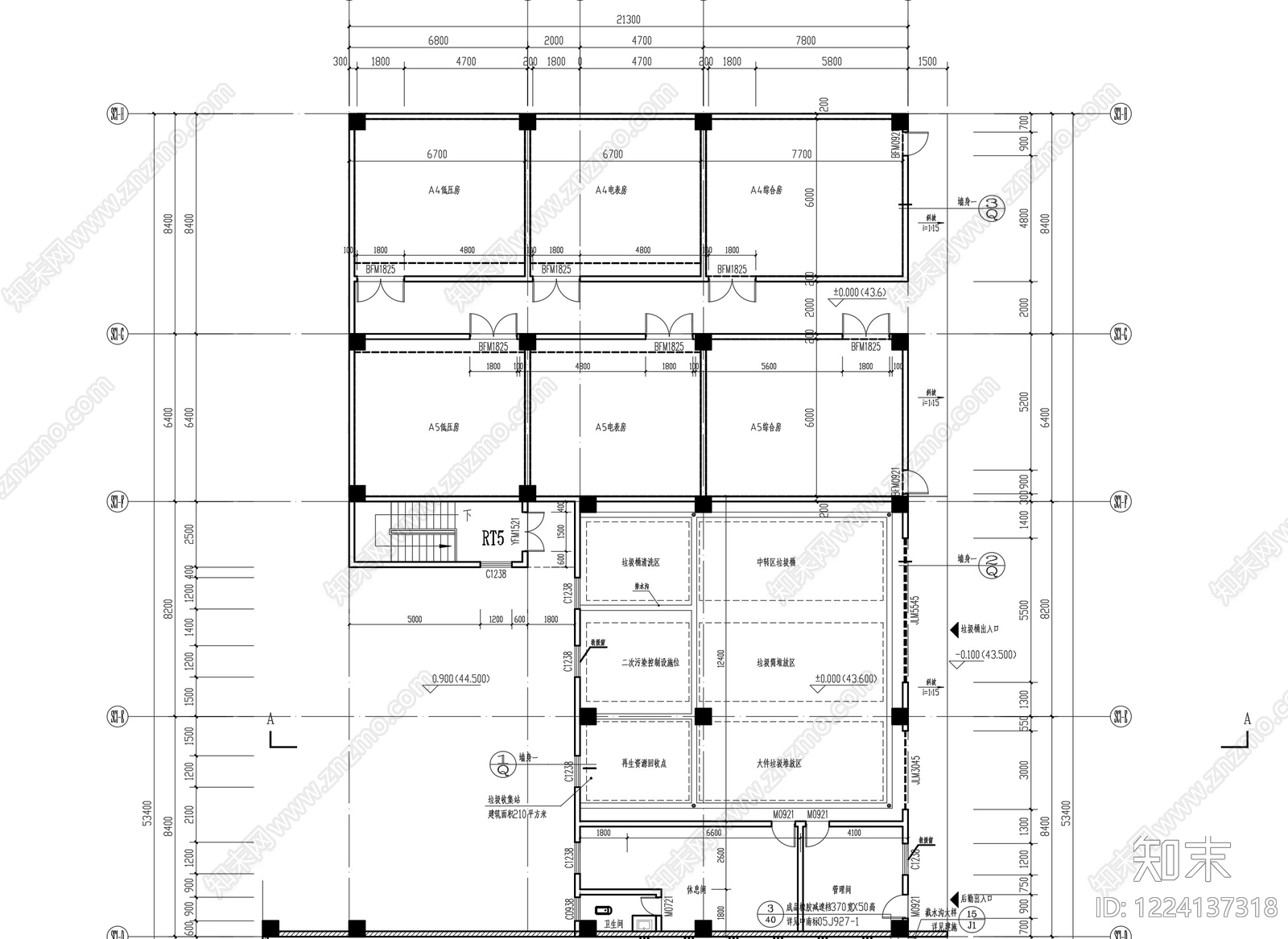 住宅楼建筑cad施工图下载【ID:1224137318】