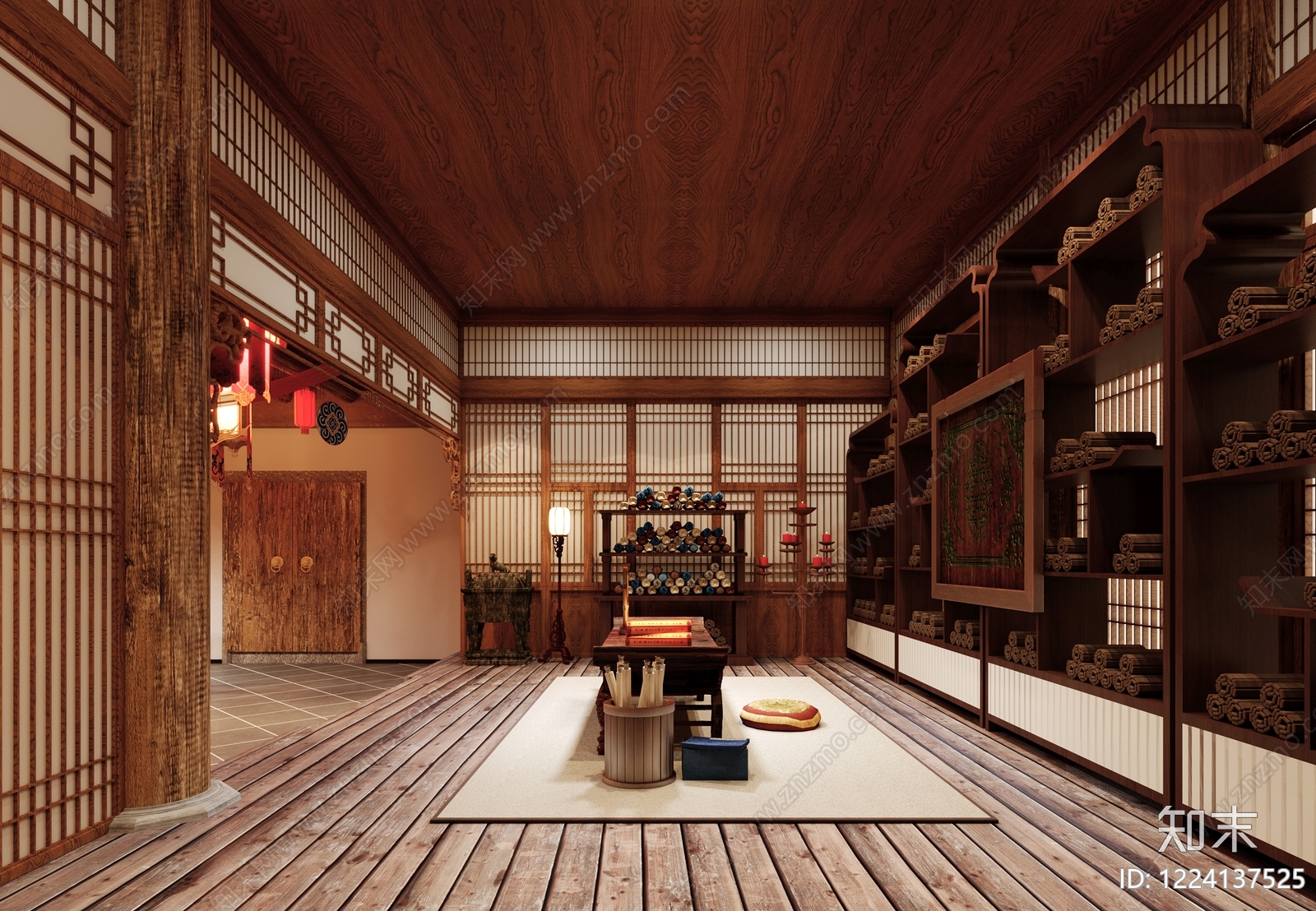 中式中餐厅3D模型下载【ID:1224137525】