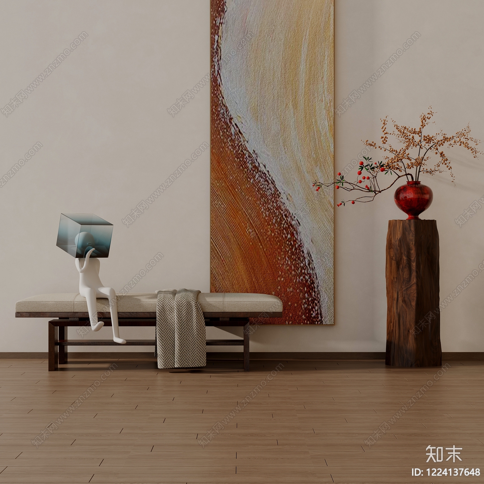 新中式宋式客厅3D模型下载【ID:1224137648】