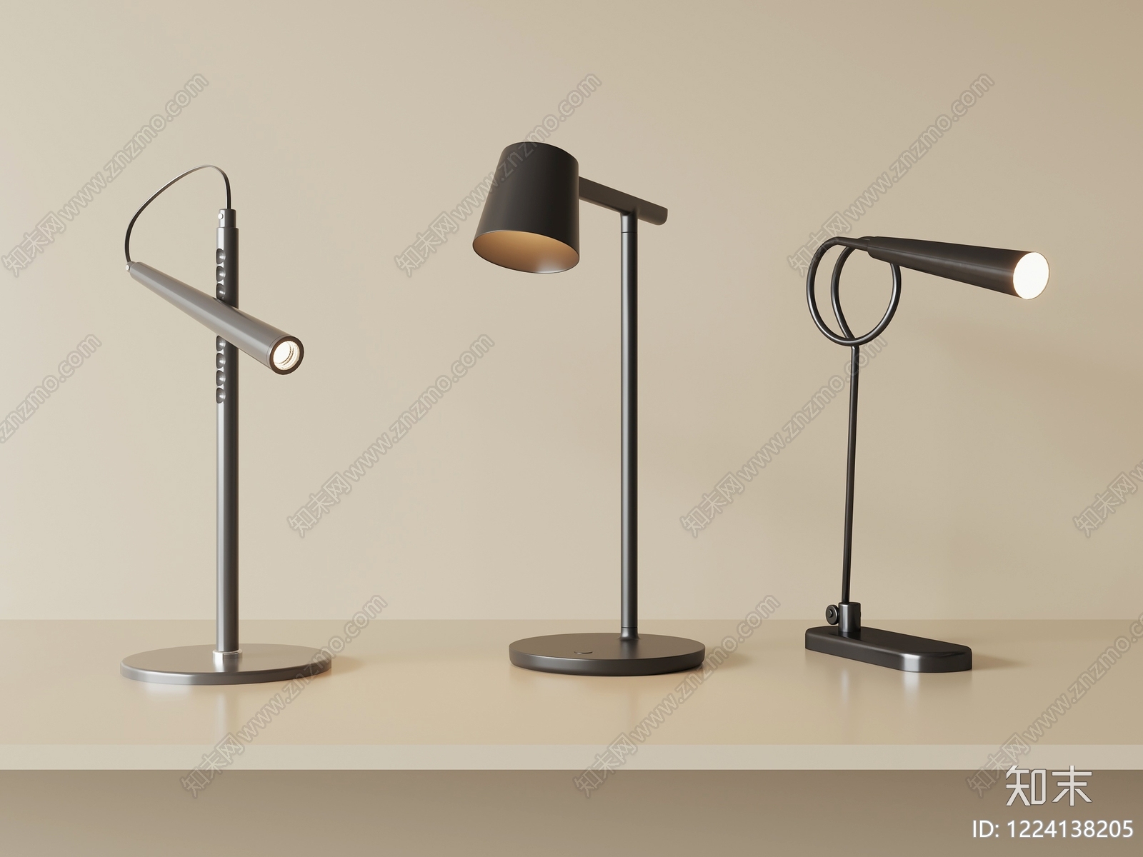 极简台灯3D模型下载【ID:1224138205】